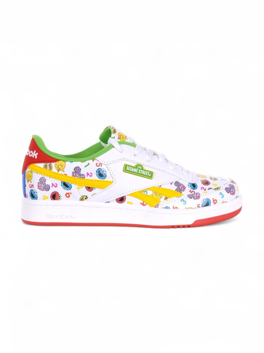 NIB Reebok x Sesame Street Club C Revenge White Green Yellow Sneaker Size 1 - Picture 2 of 7